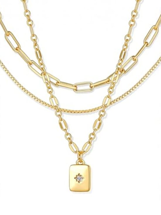 Jewelry - New - Layered Gold Necklaces for Women Trendy, 3 Pcs 14K Gold Plated Choker